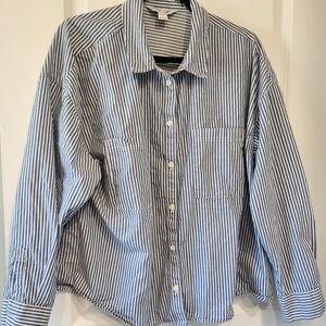 Old Navy Women's Striped Boyfriend Shirt